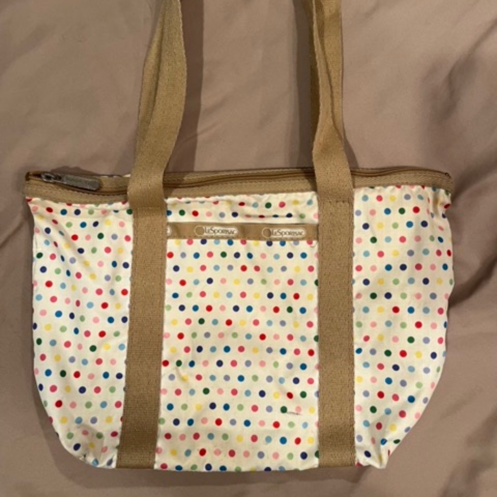 Rare Vintage 2000’s Rainbow “Polka all over” LeSportSac Purse